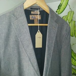 Mens Gray Sports Blazer By Blue Size Large